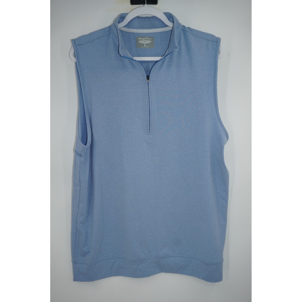 Straight Down Vest Men's Medium Blue Quarter Zip Golf Pullover Sleeveless